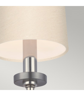 Feiss Felixstowe Wall Lamp with Shade Polished Chrome Scallop Faux Silk Shade 3000K IP44-2