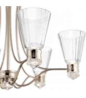 Kichler Kayva Integrated LED Multi Arm Pendant Ceiling Light Polished Nickel 3000K IP44-2