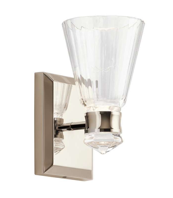 Kichler Kayva Integrated LED Wall Lamp Polished Nickel 3000K IP44-1