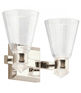 Kichler Kayva Integrated LED Wall Lamp Polished Nickel 3000K IP44-1
