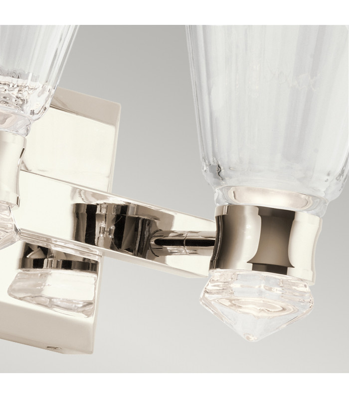 Kichler Kayva Integrated LED Wall Lamp Polished Nickel 3000K IP44-3