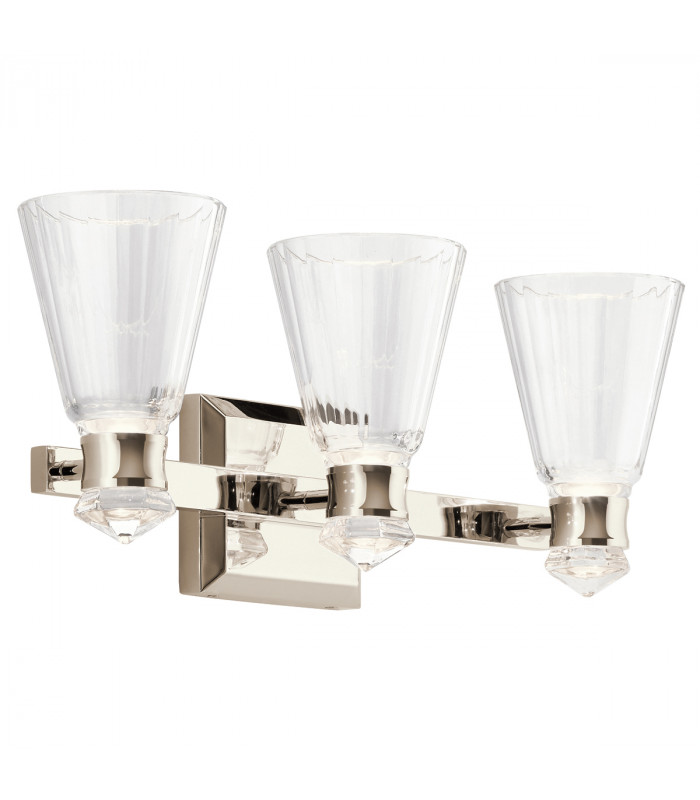 Kichler Kayva Integrated LED Wall Lamp Polished Nickel 3000K IP44-1