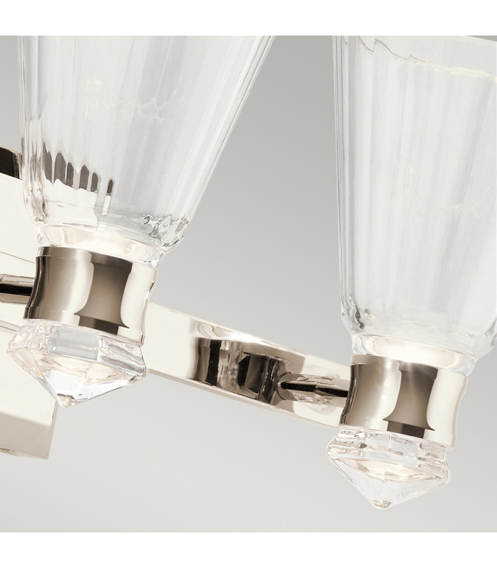 Kichler Kayva Integrated LED Wall Lamp Polished Nickel 3000K IP44-3