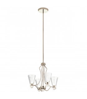 Kichler Kayva Integrated LED Multi Arm Pendant Ceiling Light Polished Nickel 3000K IP44-1