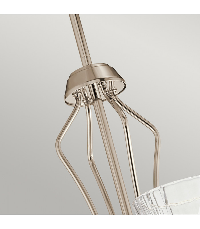Kichler Kayva Integrated LED Multi Arm Pendant Ceiling Light Polished Nickel 3000K IP44-3