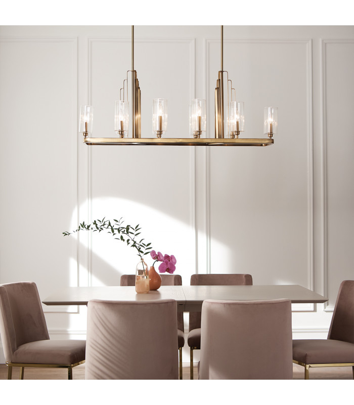 Kichler Kimrose Bar Pendant Ceiling Light Brushed Natural Brass-8