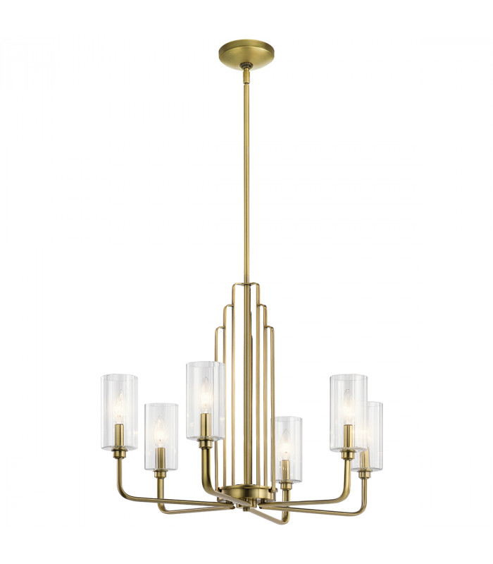 Kichler Kimrose Multi Arm Pendant Ceiling Light Brushed Natural Brass-1