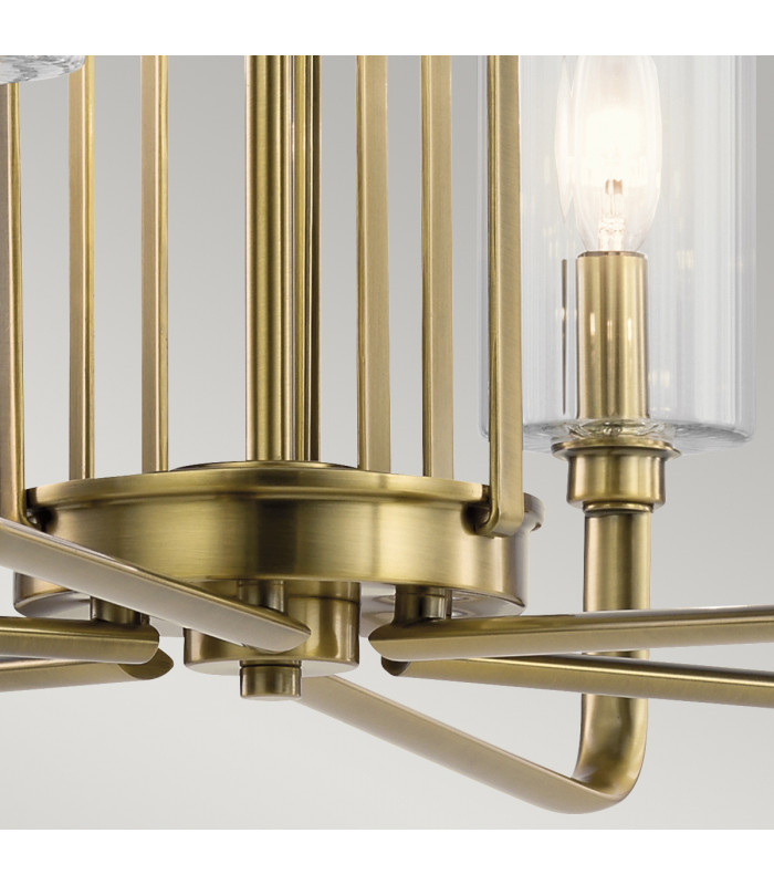 Kichler Kimrose Multi Arm Pendant Ceiling Light Brushed Natural Brass-4