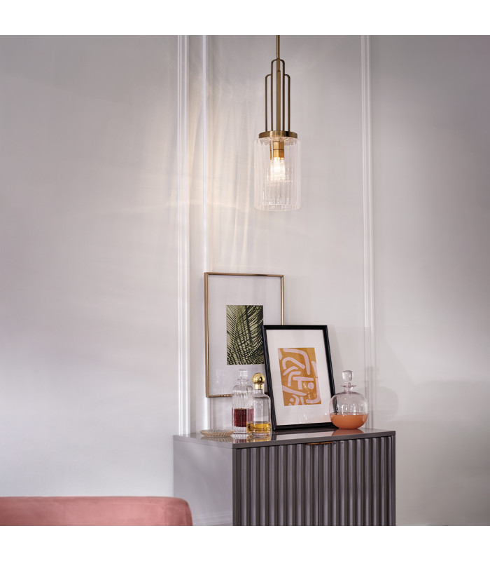 Kichler Kimrose Dome Pendant Ceiling Light Brushed Natural Brass-4