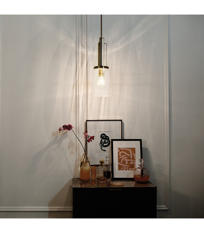 Kichler Kimrose Dome Pendant Ceiling Light Brushed Natural Brass-6
