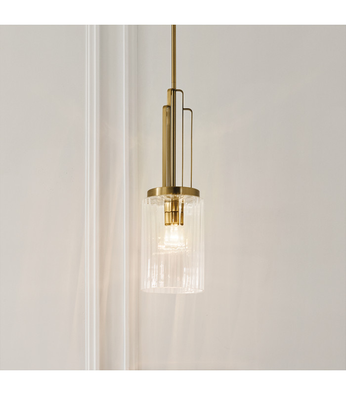 Kichler Kimrose Dome Pendant Ceiling Light Brushed Natural Brass-7