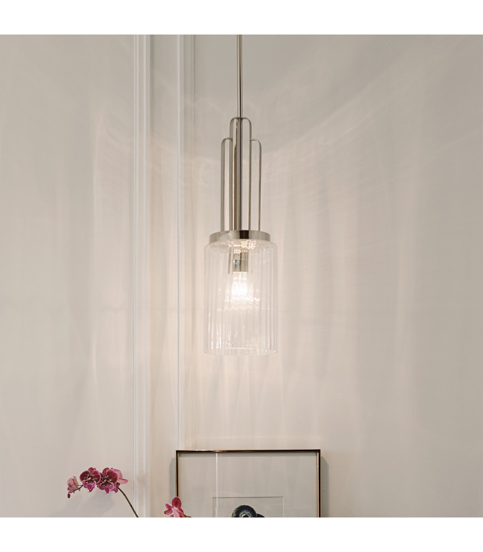 Kichler Kimrose Dome Pendant Ceiling Light Polished Nickel-4