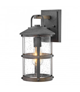 Hinkley Lakehouse Outdoor Wall Lantern Aged Zinc with Driftwood Grey IP44-1