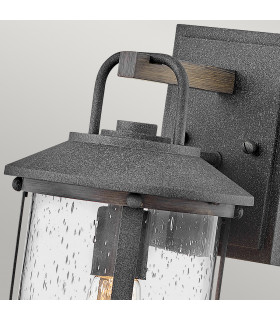 Hinkley Lakehouse Outdoor Wall Lantern Aged Zinc with Driftwood Grey IP44-2
