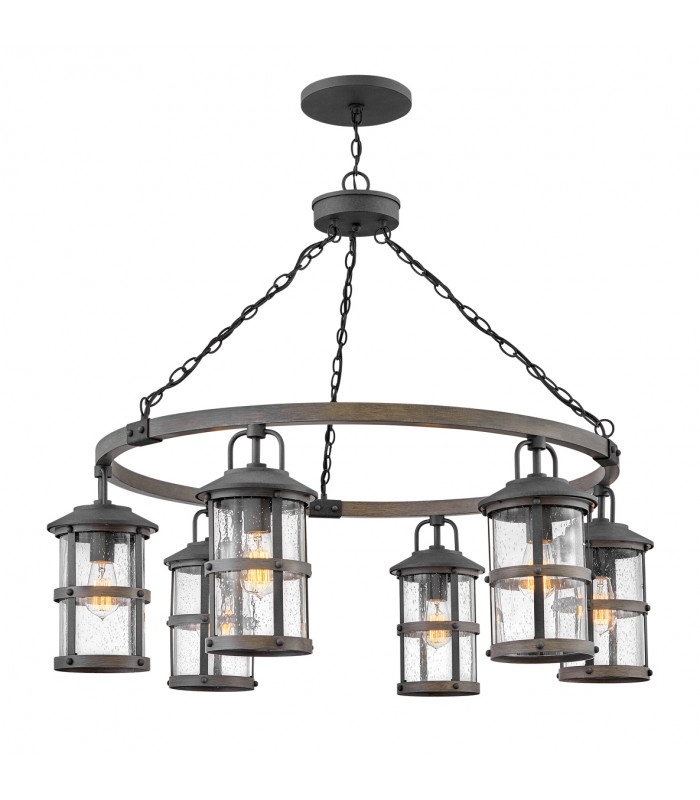 Hinkley Lakehouse Outdoor Pendant Ceiling Light Aged Zinc with Driftwood Grey IP44-1
