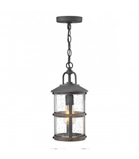 Hinkley Lakehouse Outdoor Pendant Ceiling Light Aged Zinc with Driftwood Grey IP44-1