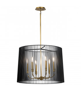Kichler Linara Wire Frame Pendant Ceiling Light Black & Natural Brass-1