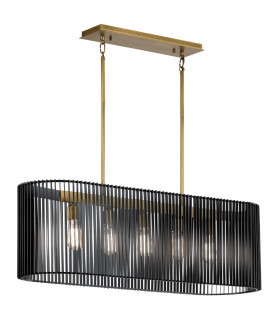 Kichler Linara Wire Frame Pendant Ceiling Light Black & Natural Brass-1