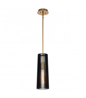 Kichler Linara Slim Pendant Ceiling Light Black & Natural Brass-1