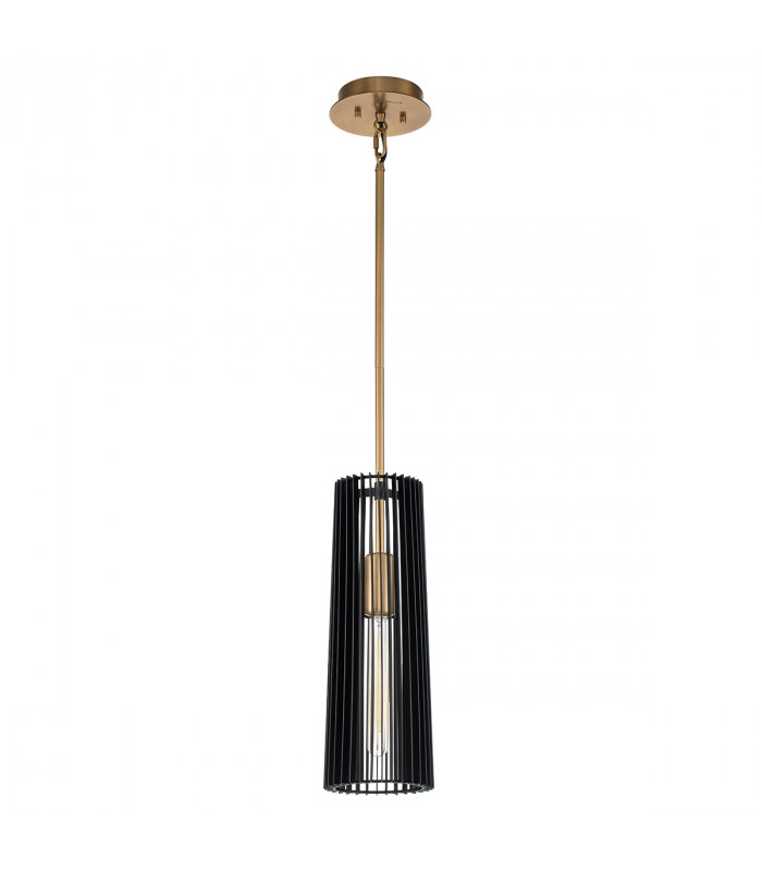 Kichler Linara Slim Pendant Ceiling Light Black & Natural Brass-5