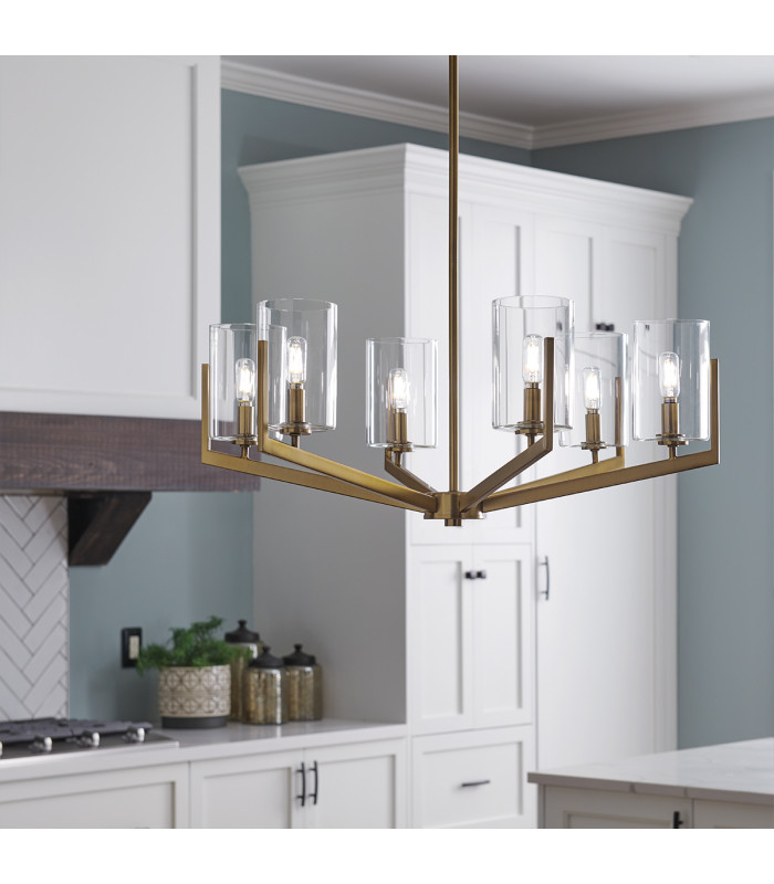 Kichler Nye Multi Arm Pendant Ceiling Light Brushed Natural Brass-6