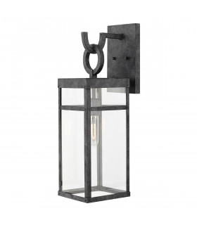 Hinkley Porter Outdoor Wall Lantern Aged Zinc IP44-1