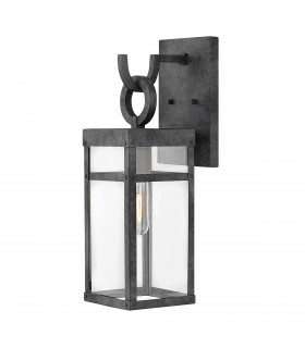 Hinkley Porter Outdoor Wall Lantern Aged Zinc IP44-1