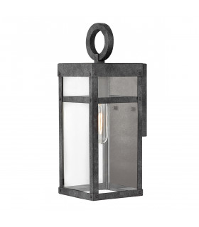 Hinkley Porter Outdoor Wall Lantern Aged Zinc IP44-1