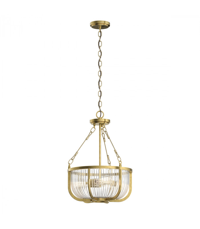 Kichler Roux Cylindrical Pendant Ceiling Light Natural Brass-1