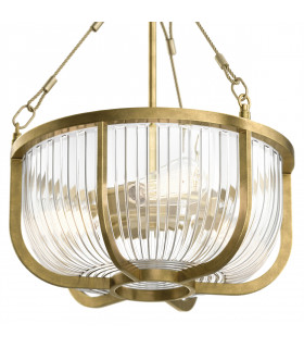 Kichler Roux Cylindrical Pendant Ceiling Light Natural Brass-2