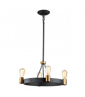 Hinkley Silas Cylindrical Pendant Ceiling Light Aged Zinc & Heritage Brass-1