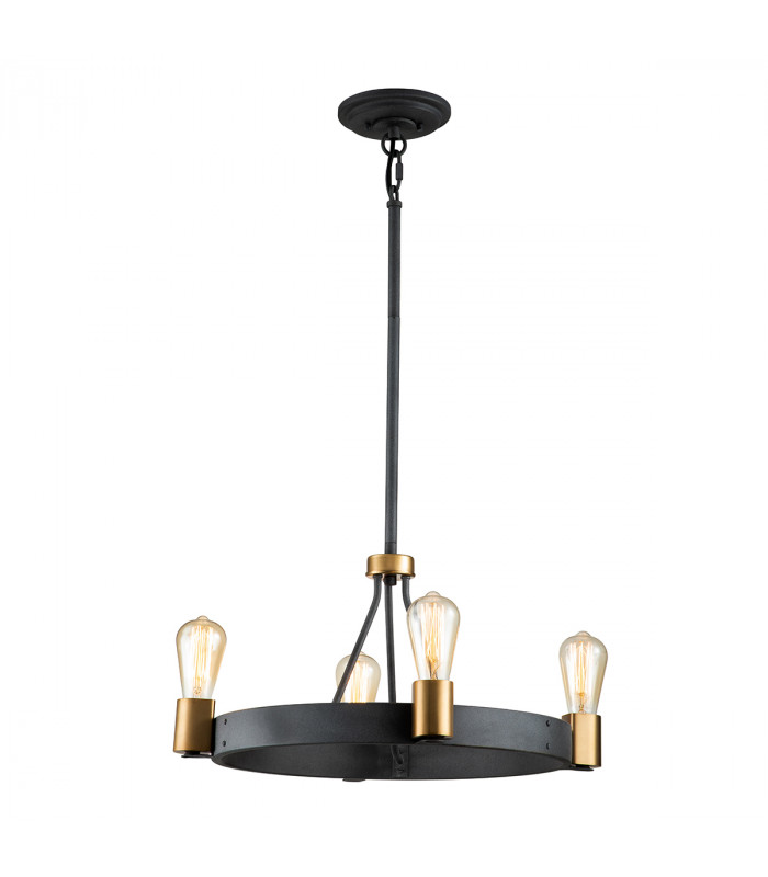 Hinkley Silas Cylindrical Pendant Ceiling Light Aged Zinc & Heritage Brass-1
