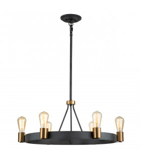 Hinkley Silas Cylindrical Pendant Ceiling Light Aged Zinc & Heritage Brass-1