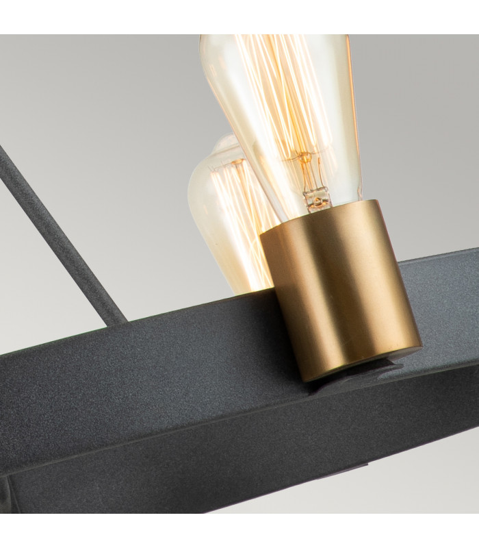 Hinkley Silas Cylindrical Pendant Ceiling Light Aged Zinc & Heritage Brass-5