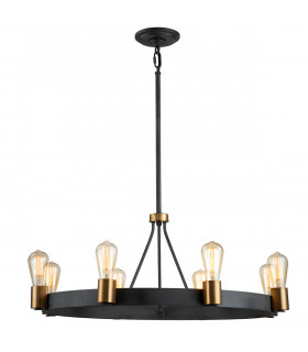 Hinkley Silas Cylindrical Pendant Ceiling Light Aged Zinc & Heritage Brass-1
