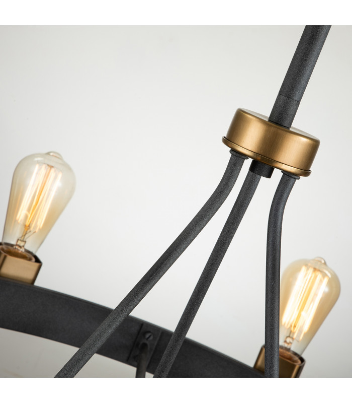 Hinkley Silas Cylindrical Pendant Ceiling Light Aged Zinc & Heritage Brass-4
