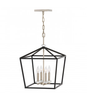 Hinkley Stinson Lanterns Pendant Ceiling Light Black with Polished Nickel-1