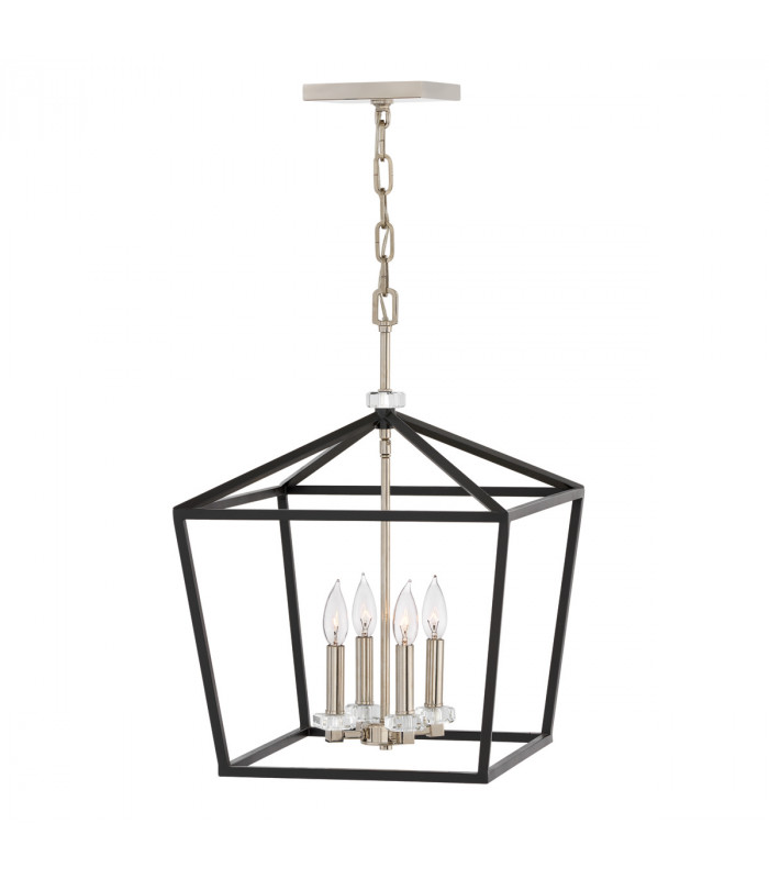 Hinkley Stinson Lanterns Pendant Ceiling Light Black with Polished Nickel-1