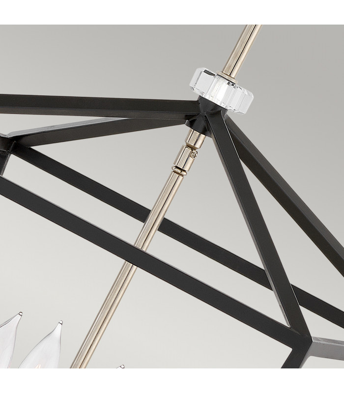 Hinkley Stinson Lanterns Pendant Ceiling Light Black with Polished Nickel-3