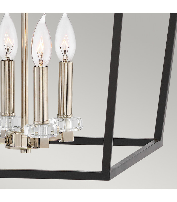 Hinkley Stinson Lanterns Pendant Ceiling Light Black with Polished Nickel-5