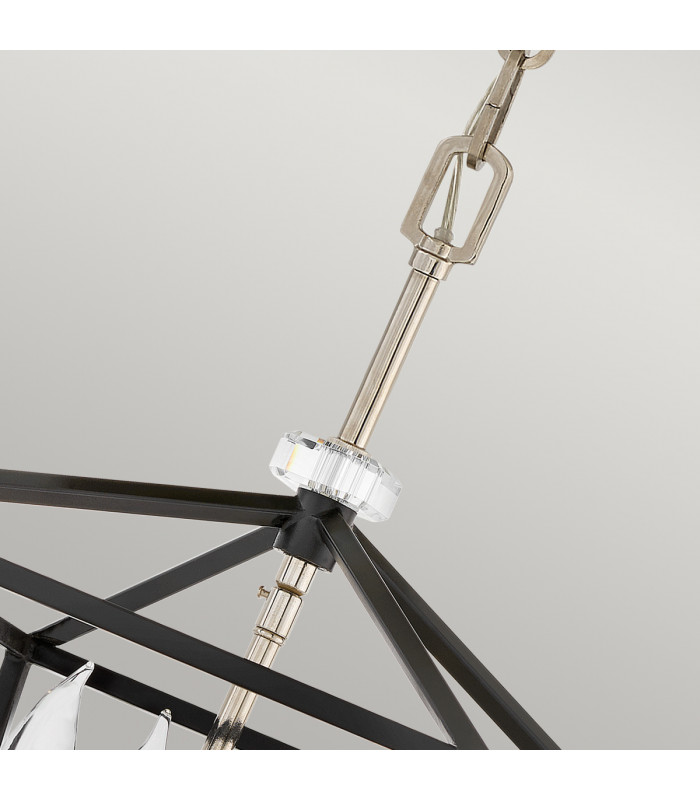 Hinkley Stinson Lanterns Pendant Ceiling Light Black with Polished Nickel-3