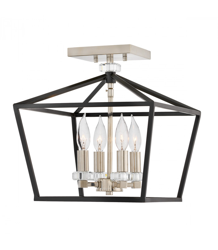 Hinkley Stinson Lanterns Pendant Ceiling Light Black with Polished Nickel-6