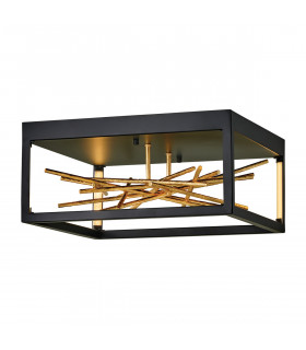 Hinkley Styx Integrated LED Semi Flush Light Black & Golded Gold 3000K-1
