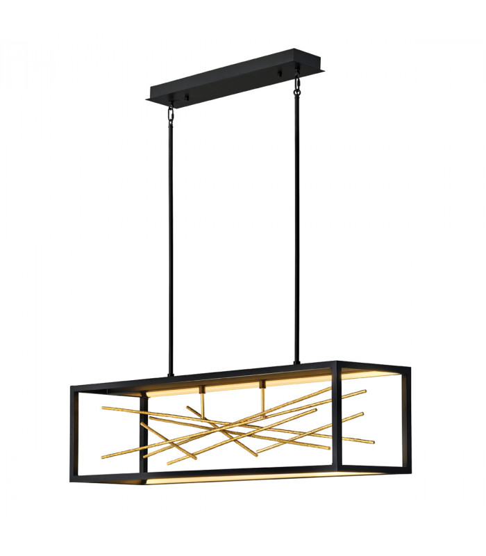 Hinkley Styx Integrated LED Bar Pendant Ceiling Light Black & Golded Gold 3000K-1