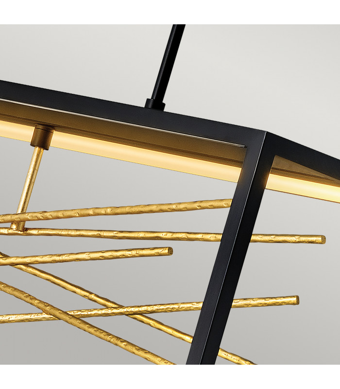 Hinkley Styx Integrated LED Bar Pendant Ceiling Light Black & Golded Gold 3000K-3