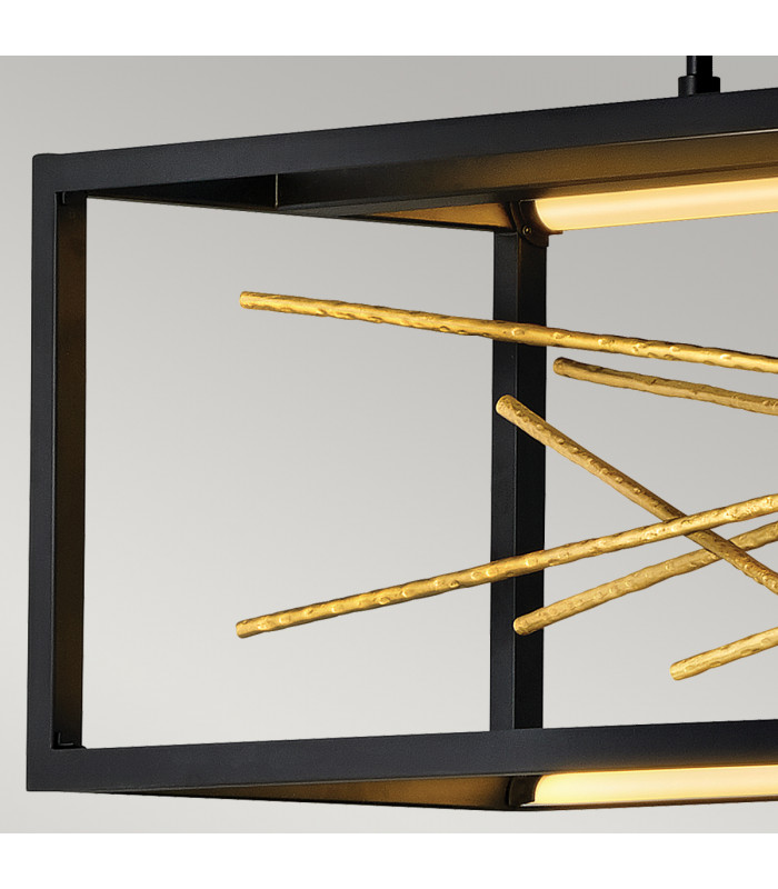 Hinkley Styx Integrated LED Bar Pendant Ceiling Light Black & Golded Gold 3000K-4