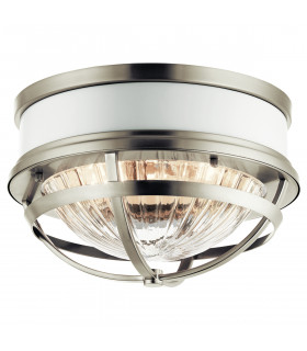 Kichler Tollis Bowl Semi Flush Ceiling Light Brushed Nickel & White-1