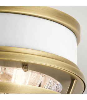Kichler Tollis Bowl Semi Flush Ceiling Light Natural Brass & White-2