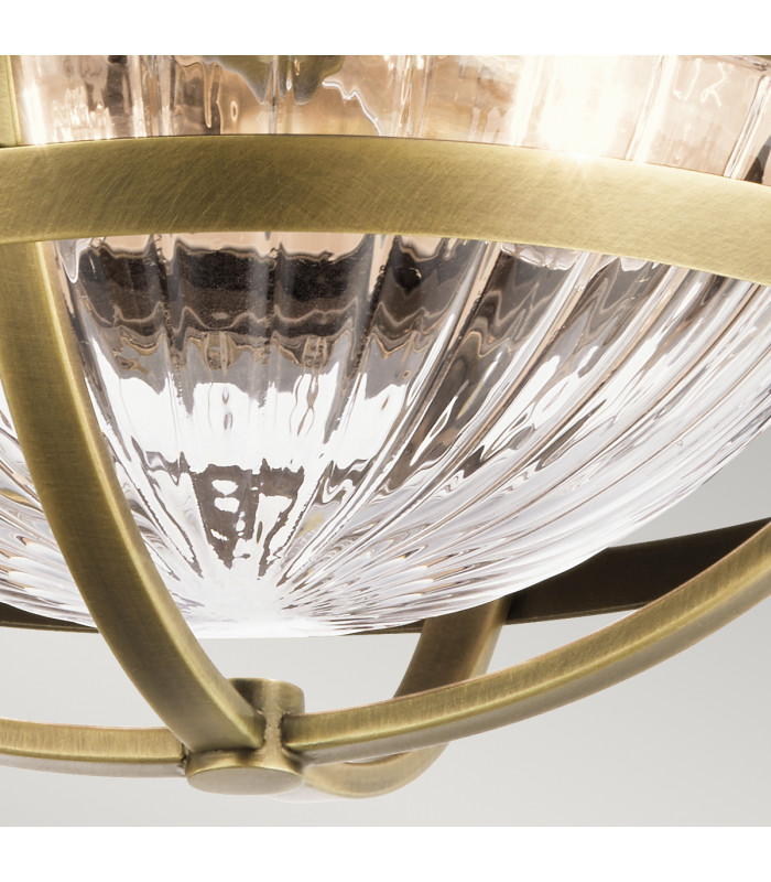 Kichler Tollis Bowl Semi Flush Ceiling Light Natural Brass & White-4