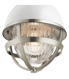Kichler Tollis Globe Pendant Ceiling Light Brushed Nickel & White-2